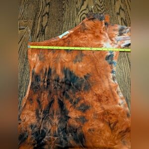 Orange and Black One Shoulder Tie-Dye Top